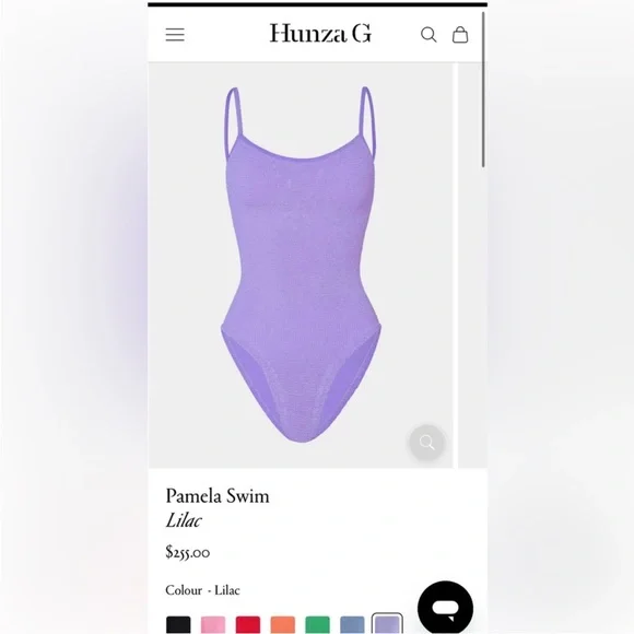 NWT 💟 Hunza G Pamela Bathing suit in lilac - Picture 5 of 15